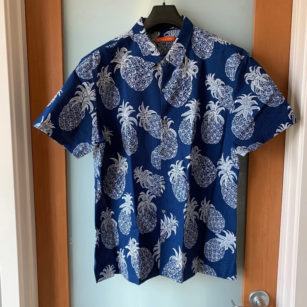 Tori Richard short sleeve pineapple print shirt - Picture 1 of 3